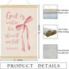 QROZIAR Christian Bible Verse Wall Decor Canvas Posters, God Is Within Her Wall Decor with Wooden Frames, Christian Gifts for Women, Coquette Pink