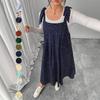 Abito a salopette casual ampio taglia grande per primavera estate, linea ad A, nuovo per donna, tinta unita, elegante, senza maniche, per festa, vacanza, abito lungo, vestiti semplici alla moda