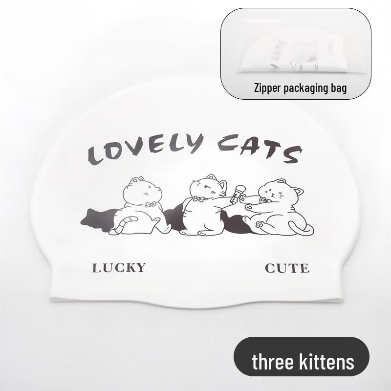Cartoon Cat Silicone Swim Cap
