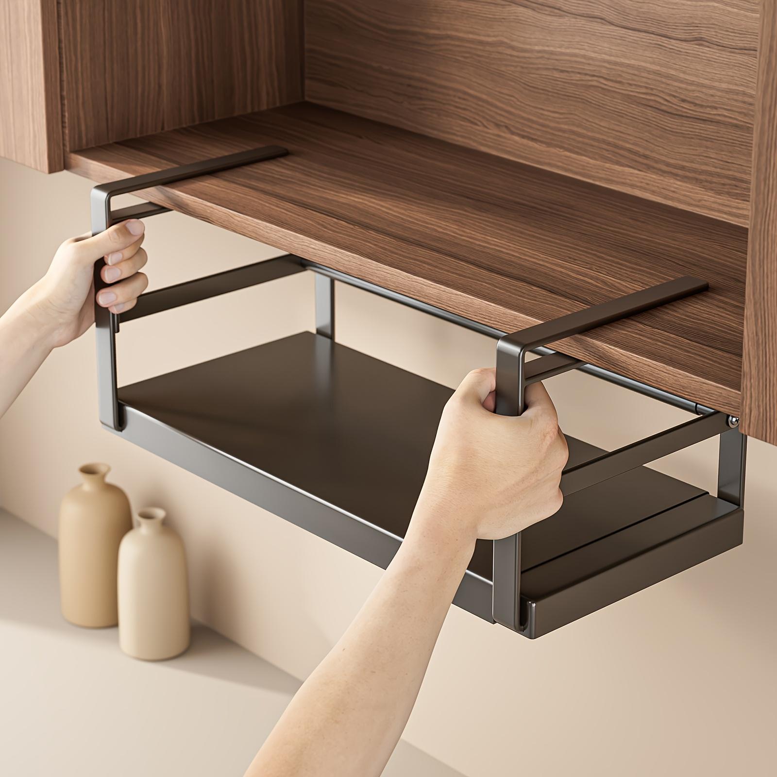 

WEYKING Under Cabinet Organizer - White Expandable Rack for Spices & Utensils. Sleek, Durable & Space-Saving Storage Solution. L чорний
