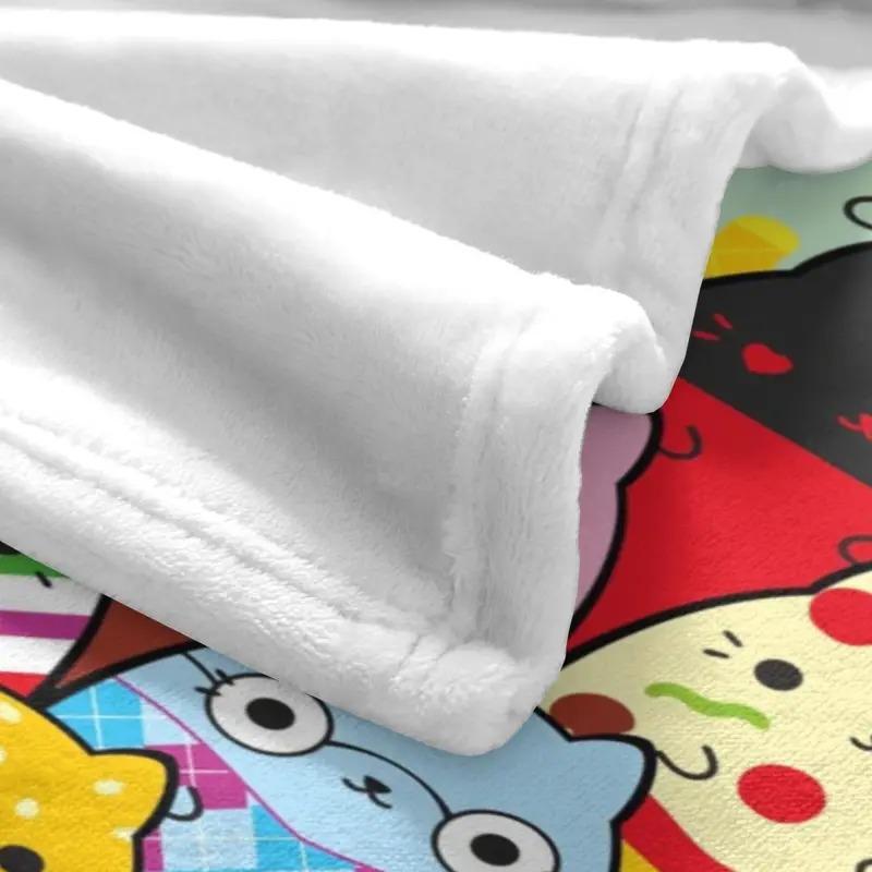 Cartoon Print Cute Cat Pattern Blanket Soft Flannel Comfortable Blanket For Sofa Bed Office