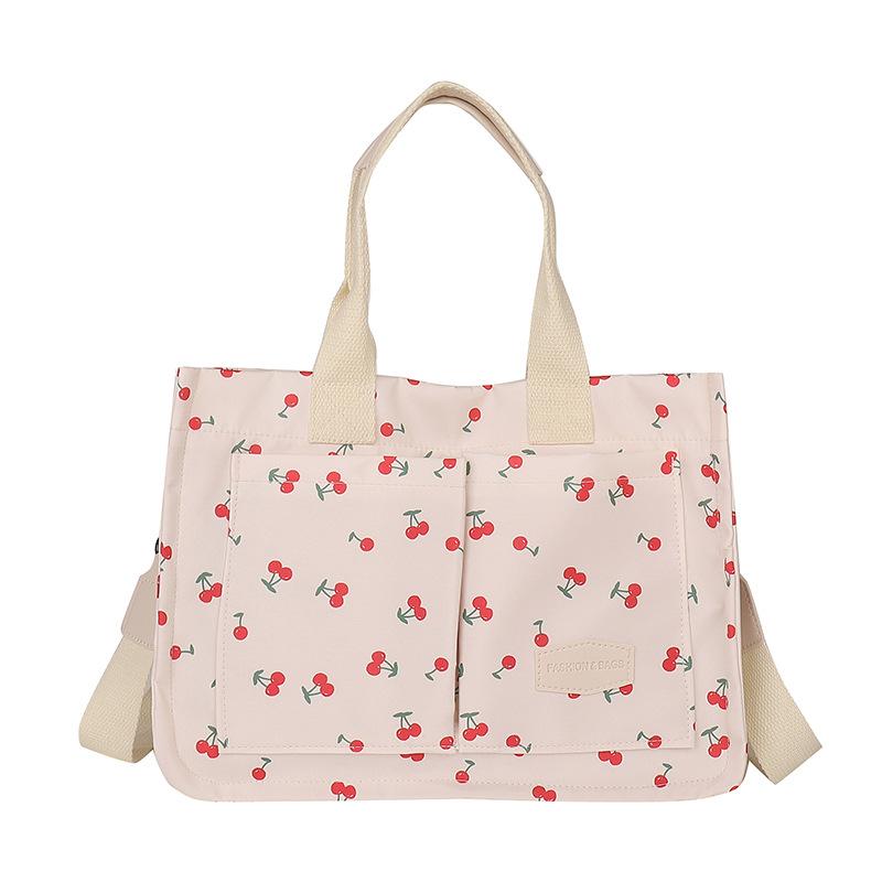 Damen Tragetaschen Verstellbarer Riemen Clutch Kirschmuster Handtaschen Große Kapazität Shopper Pendeltasche Tragetasche Handtasche Bolsos De Mujer