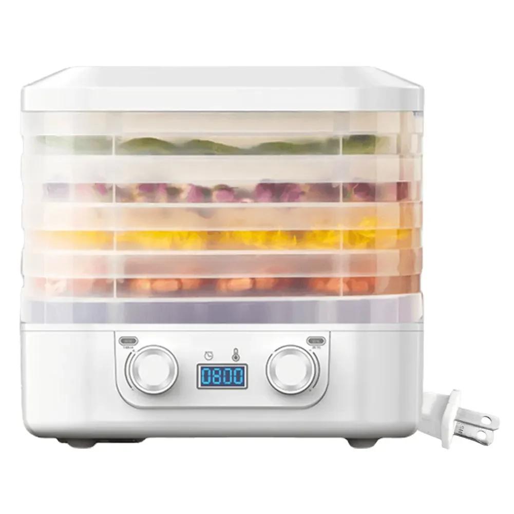 

48Hours Long Lasting Thermostatic Fruit Drying Device 5 Layers Food Dehydrator Snack Herb Desiccator Temperature Adjustable белый