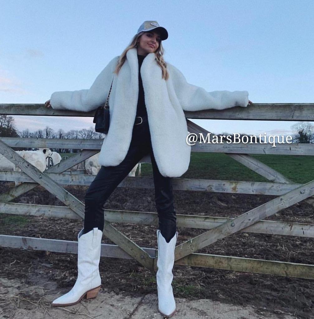 Winter Arrival: Elegant White Faux Fur Coat for Women