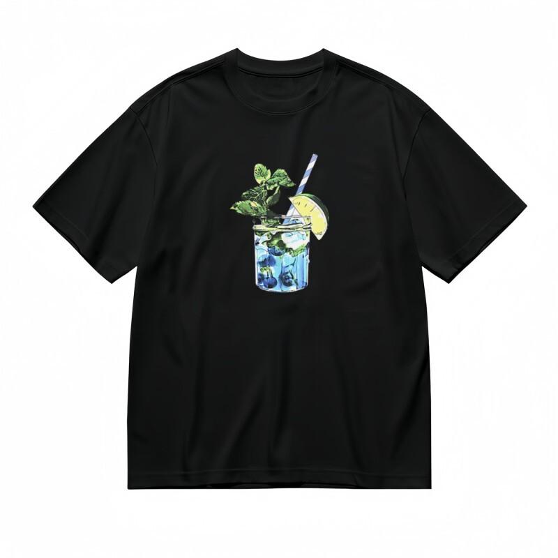 

Women s Comfortable Classic T-Shirt Iced Mint Citrus Drink Graphic Tee M