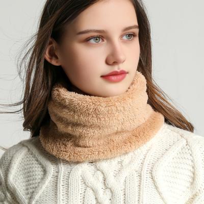 Dames Sjaal Effen Kleur Verdikte Pluche Zachte Stof Winter Sjaal Buitenactiviteiten
