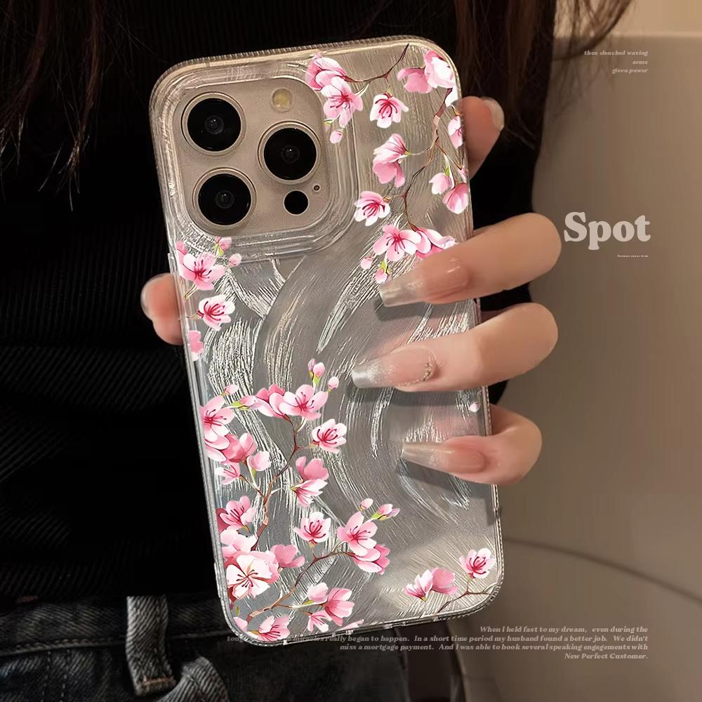 Soft Flower Aesthetic Phone Case For iPhone 17 16 15 14 13 12 11 Pro Max Plus 16E 17 Air XS Max X XR Shockproof Back Cover