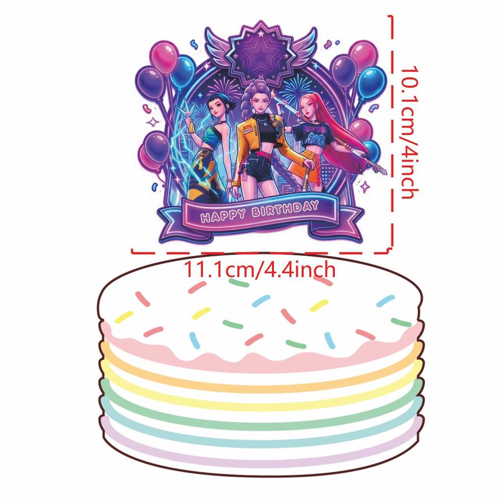 Demon Hunter Girls Cake Topper for Birthday Parties