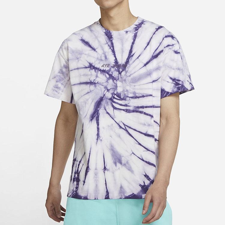 Air Jordan Tie Dye Printing Loose Knit Short Sleeve Purple Men's DQ3903-102