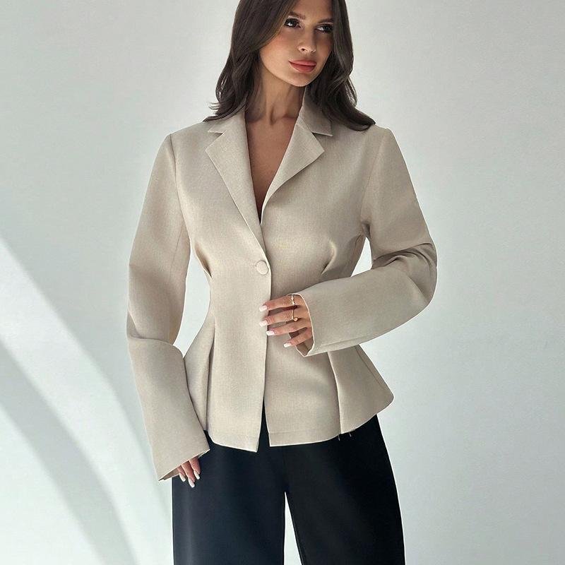 Temperament Slim Suit Women's Solid Color Simple Suit Jacket New Daily Commuting Fashion Suit Jacket New Style