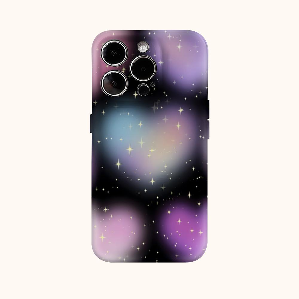 Glowing Heart Sparkle Phone Case for IPhone 17AIR 16E 16 15 14 13 12 11 17 Pro Max Plus Double-layer Back Cover