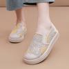 Women's Shoes Summer New Lace Hollow Fabric Casual Shoes Slip On Lightweight Breathable Shoes