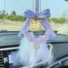 High-End Peace & Joy Feather Rearview Mirror Pendant