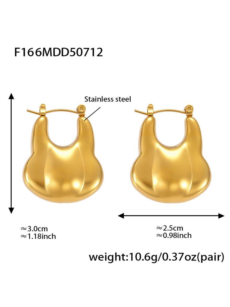 Vintage Grube Kolczyki Koła Ze Stali Nierdzewnej Pokrywane 18k Złotem Wodoodporne Nieścieralne Unikalna Geometria Kolczyk Dla Kobiet