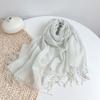 Thin Cotton And Linen Striped Scarf Literary And Versatile Soft Neck Protection Silk Scarf Women'S Travel Shawl