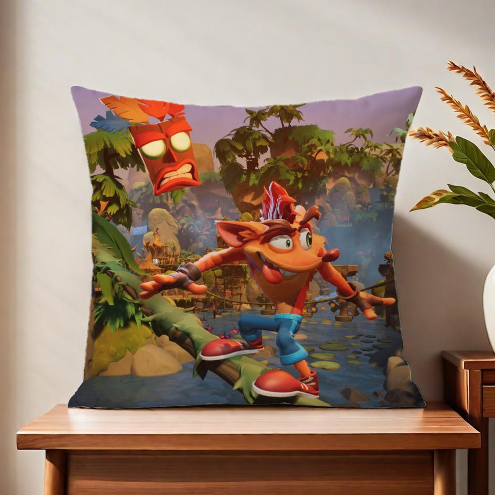 Cartoon Crashs B-Bandicoot Cushion Cover For Pillow Printing Sofa Decoration Home Car Room Coffee Shop Office Nordic Simplicity