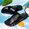 MAEDEF Men Beach Sandals Lightweight Comfortable Man Shoes Slides Big Size Slipper for Men Soft Breathable Summer Black Slippers