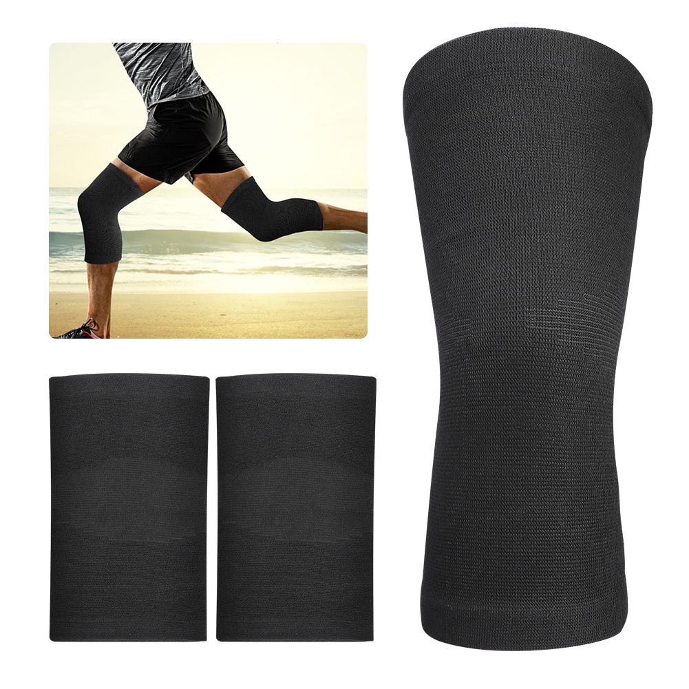 1 Pair Elastic Bamboo Carbon   Knee Joint Pad Warm   Knees Sleeve Protector Black M