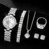 Ladies Cornucopia Diamond Watch Set Bracelet Accessories Fashion Quartz European Beautiful Women Watch Set