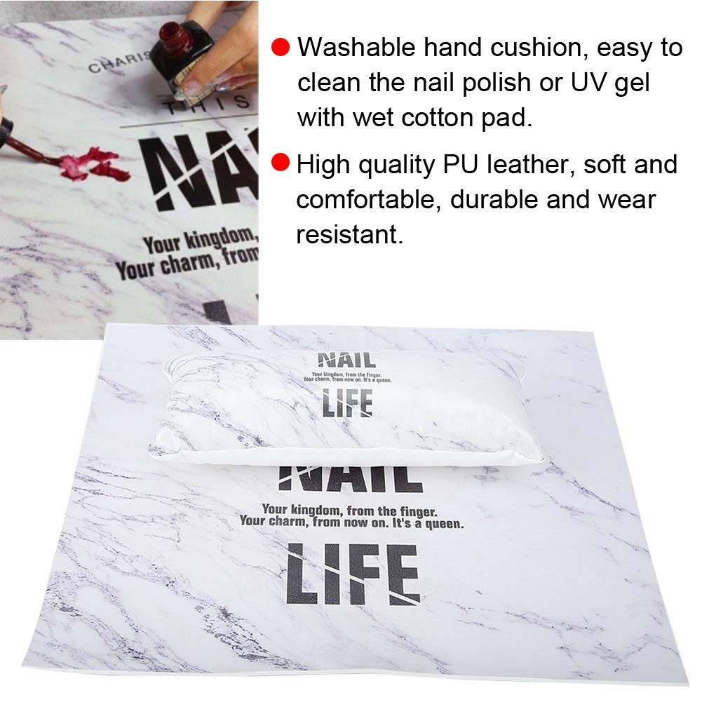 Nail Art Hand Set Hand Arm Rest Holder Cushion Washable Manicure Table Mat Marble