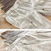 Spring and Summer New Man Pants Natural Pure Linen Long Pant Solid Color Drawstring Elastic Waist Trousers Daily Casual Pants