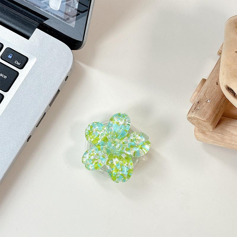 Color Sequins, Three-Dimensional Flowers, Mobile Phone Airbag Holder, Magnetic Telescopic Ring, Suitable For Magsafe Desktop Watching Dramas