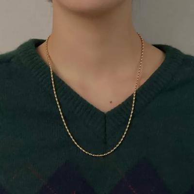 [long Length] Oval Chain Necklace - Gold
