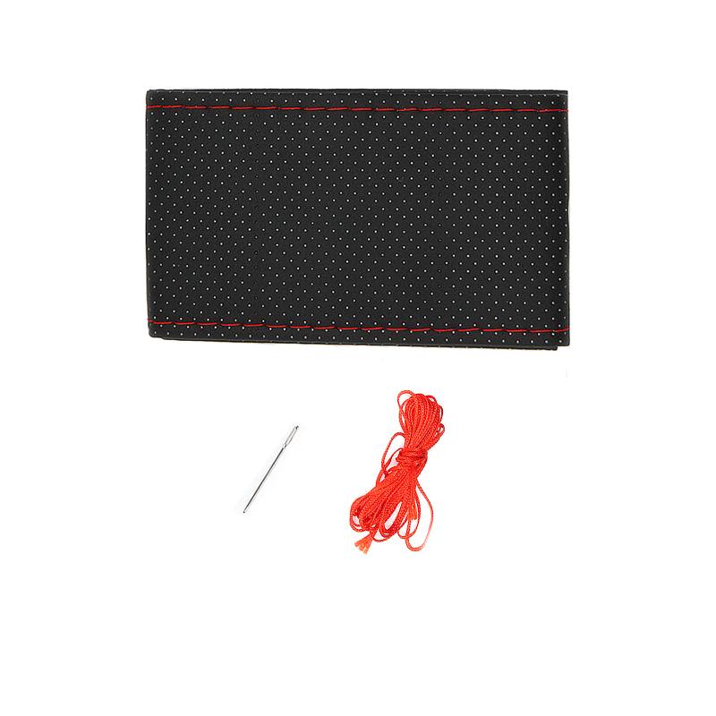 DIY PU Leather Auto Car Steering Wheel Cover Hand Sewing Hand-stitched With Thread Needle 38cm Breathable Steering Wheel Covers