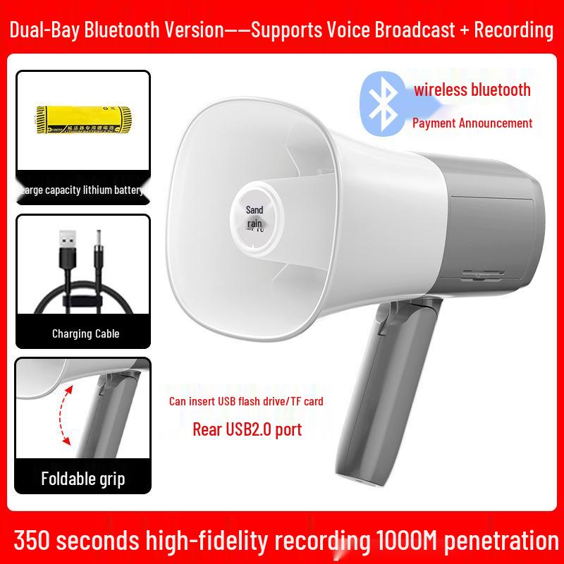 Rechargeable Handheld Megaphone Speaker with Recording for Stall Hawking and Payment Collection