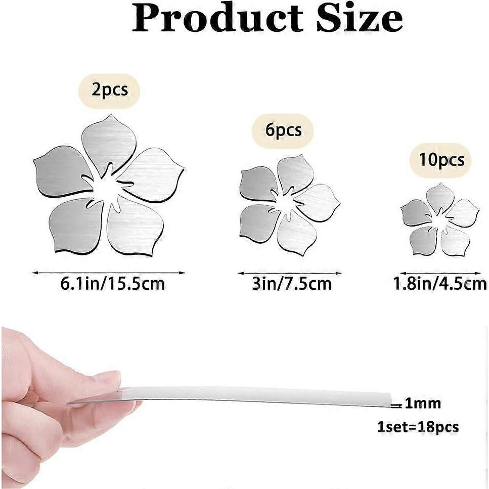 18 pieces set - Mirror Sticker - Wall Stickers - Mirror Wall Decoration - Stick-on Mirrors - Wall Mirror - Impact-resistant Acrylic Mirror Sheet - St