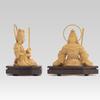 Tiny Buddha Benzaiten Seated Statue Benzaiten Buddha Statue Figure Wood Carving Ornament Benzaiten ZA 6.8cm (Wooden Boxwood, Gold-dust Finish) - (GSB
