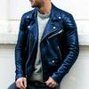 New color European and American men's clothing men's leather jacket stand-up collar punk men's motorcycle leather jacket men