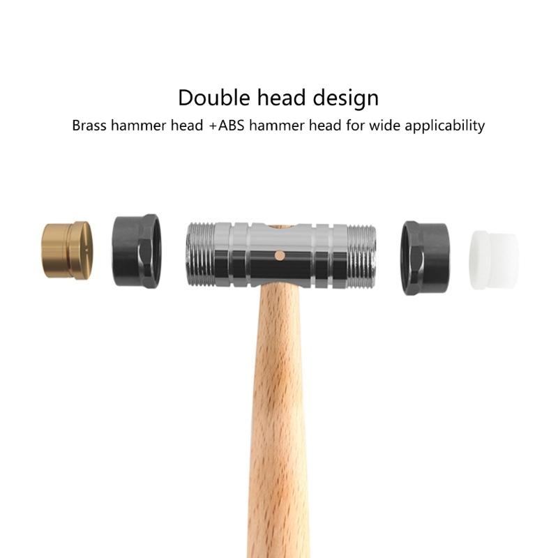 Leichter Doppelkopfhammer Geeignet für Uhrmacher Schmuck und Instrumentenreparatur Holzgriff Heimgebrauch Professionelle Nutzung