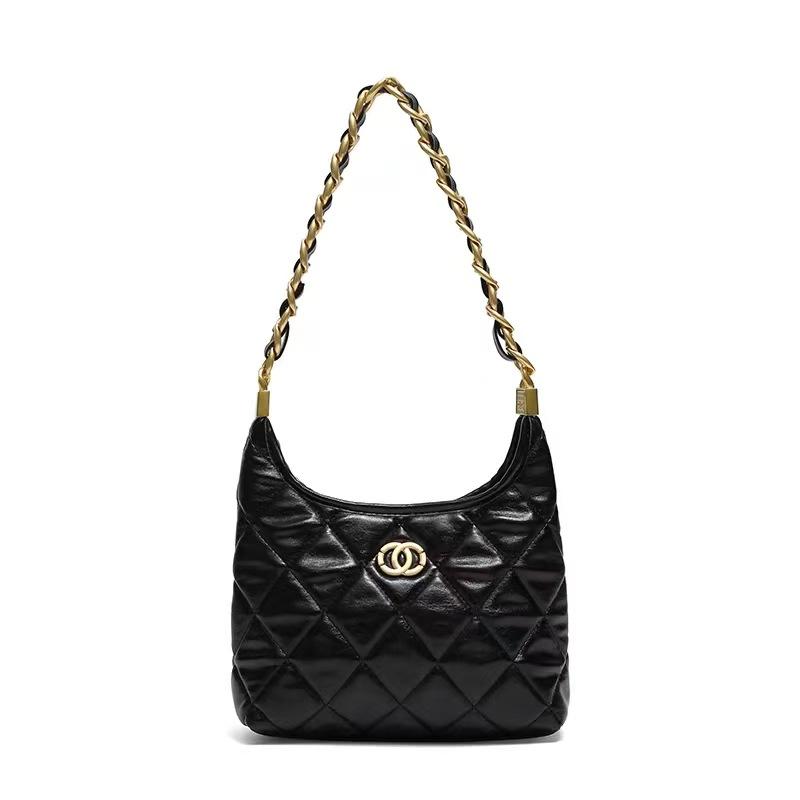 

Сумка-подмышка с цепочкой в форме ромба для женщин, высококачественная мягкая кожаная сумка на одно плечо большой вместимости на осень Small