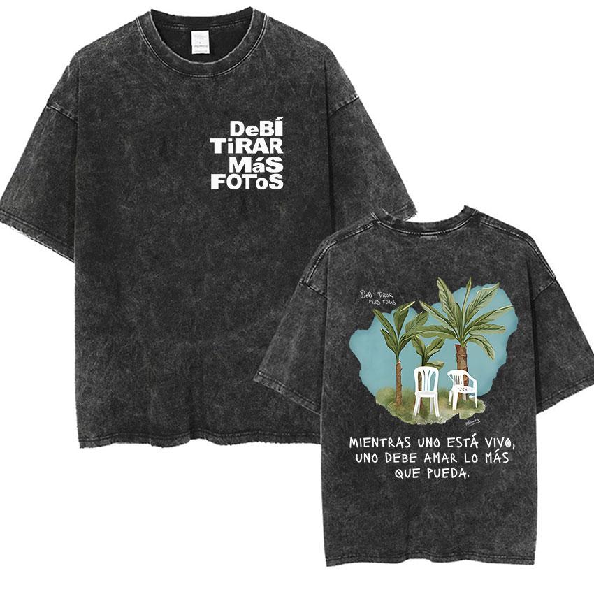 

Debi Tirar Mas Fotos DTMF Vintage Washed T Shirts Bad Bunny Album Fans Gift Merch Tshirt Unisex Fashion Short Sleeve Tees S