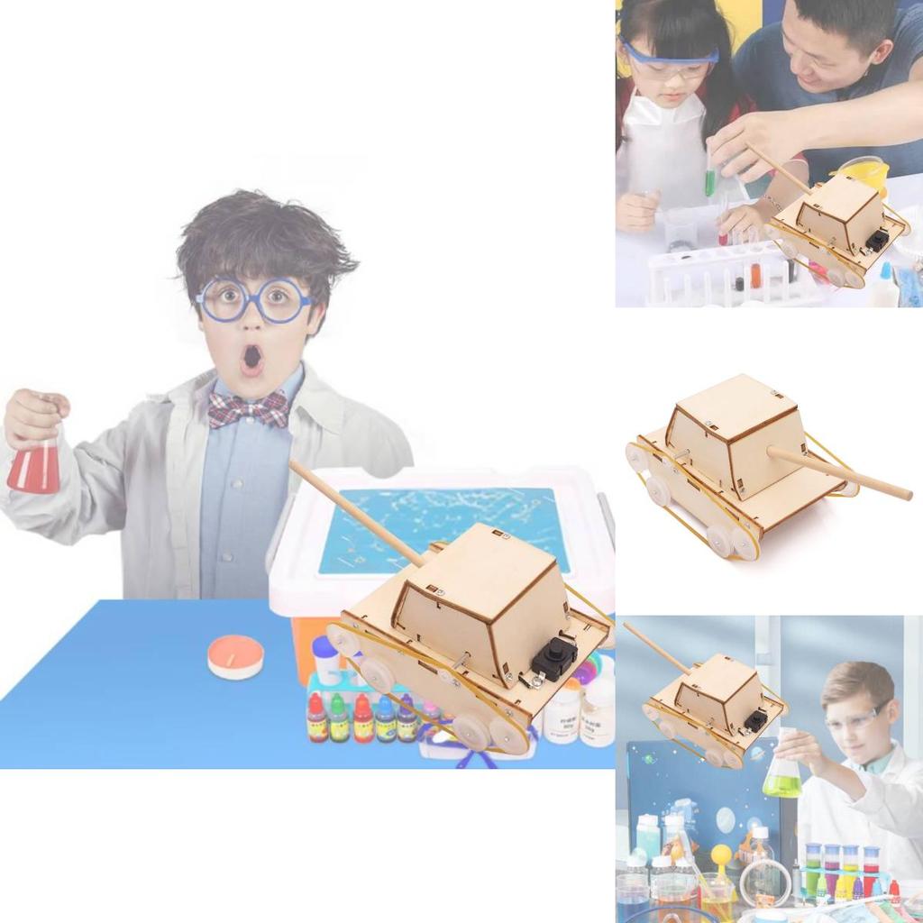 Children's Wooden Diy Electric Tank Science Kit Educational Toy Gift Material C-25 Pack