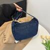Stylish Canvas Tote Bag For Women Trendy Street Style Shoulder Bag With Zipper
