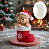 Christmas Stocking Christmas Hat Bear Candle Silicone Mold Cute Bear Snow Long Socks Resin Mold Christmas Gift Gypsum Molds