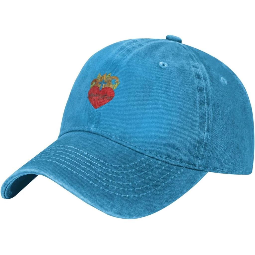 Sacred Heart Graphic Washed Baseball Cap Adjustable Cotton Dad Hat for Unisex Women