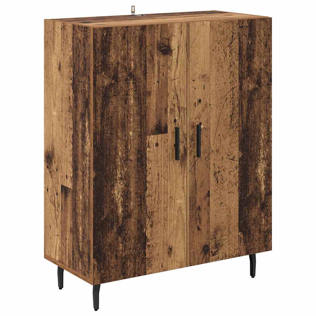 Highboard Reclaimed Wood 69.5 x 34 x 180 cm Engineered Wood and Glass