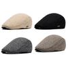 Autumn Winter Thick Warm Newsboy Caps Men Soft Beret Hat Classic Detective Hats Retro Driver Flat Peaked Cap Street Hats
