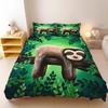 Sloth Bed Linen 135 x 200 cm Cartoon Animal Sloth Duvet Cover Microfibre Printed Bedding Sets Duvet Cover with Zip