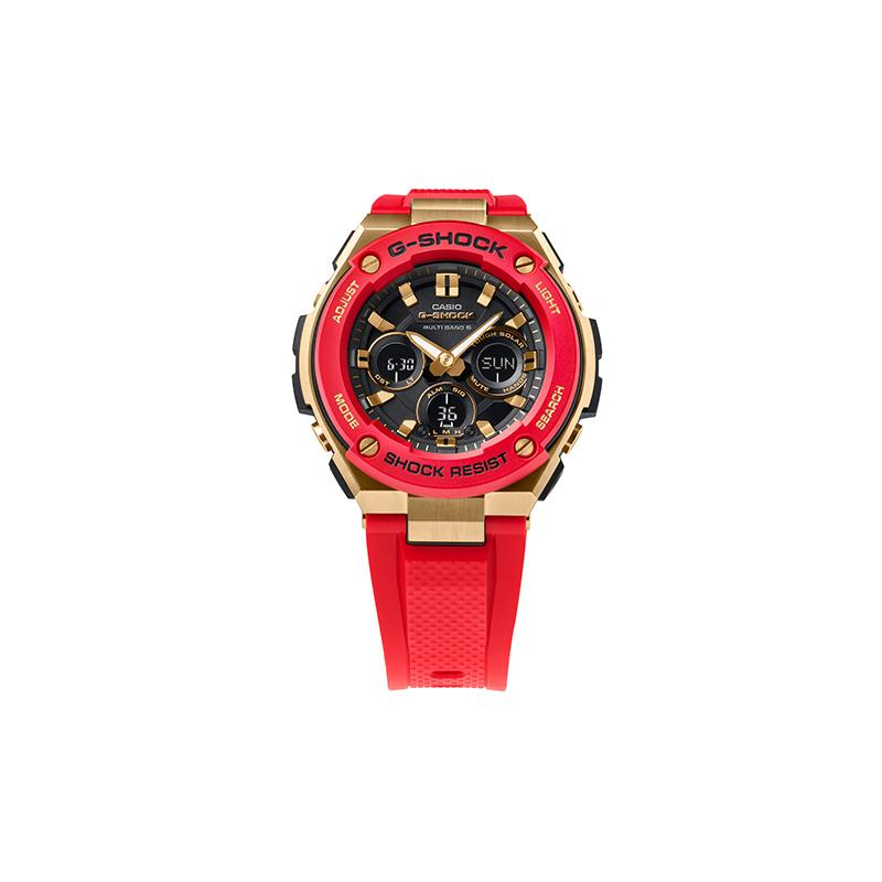 

Casio fashion trend contrast color street retro waterproof sports light quartz movement resin strap Japanese and Korean watch men s GST-W300CX-4APFM чёрный