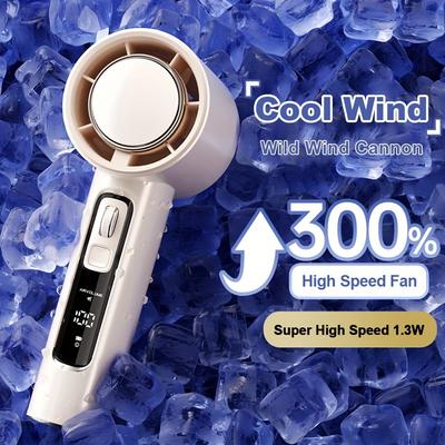 Turbo Vysokorychlostní Ruční Mini Chladicí Ventilátor USB Nabíjení Přenosný 100 Rychlostí Nastavení Vzduchu Kapesní Ruční Ventilátor