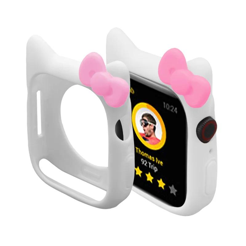 Weiche Silikon-Schutzhülle Bumper für Apple Watch 11 10 9 8 7 46mm 41 45 38 42mm Niedliche Cartoon-Schutzhülle für iWatch 6 5 SE 40mm 44