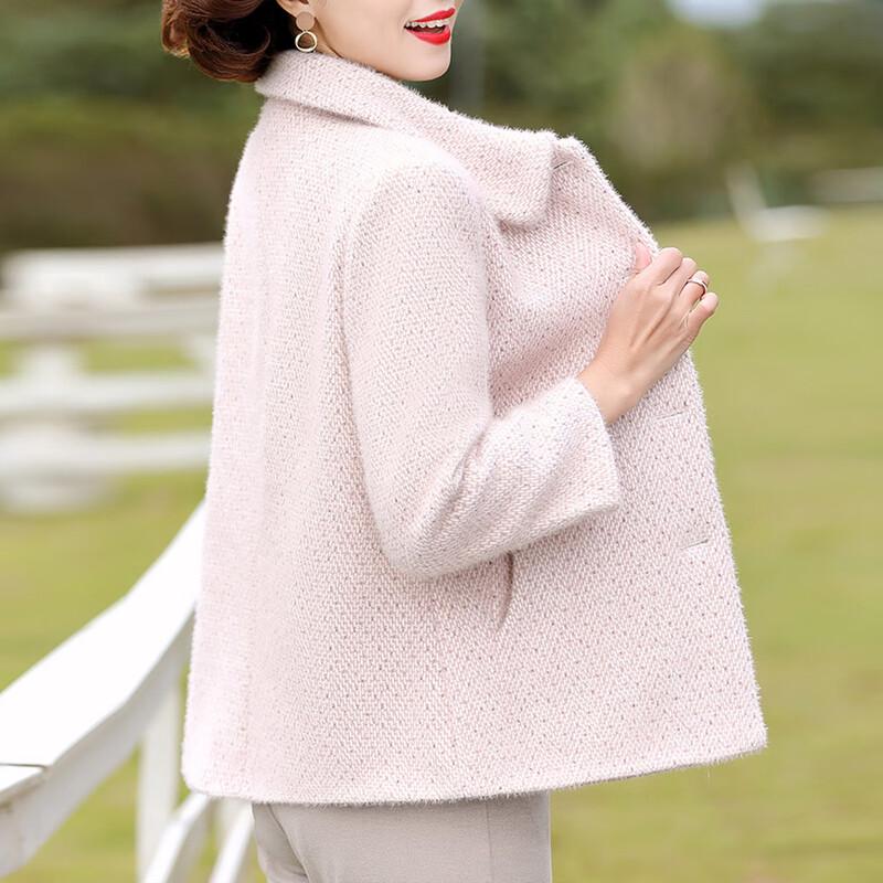 KAVON Elegantní vlněný směsový kabát s klopou, jednořadý