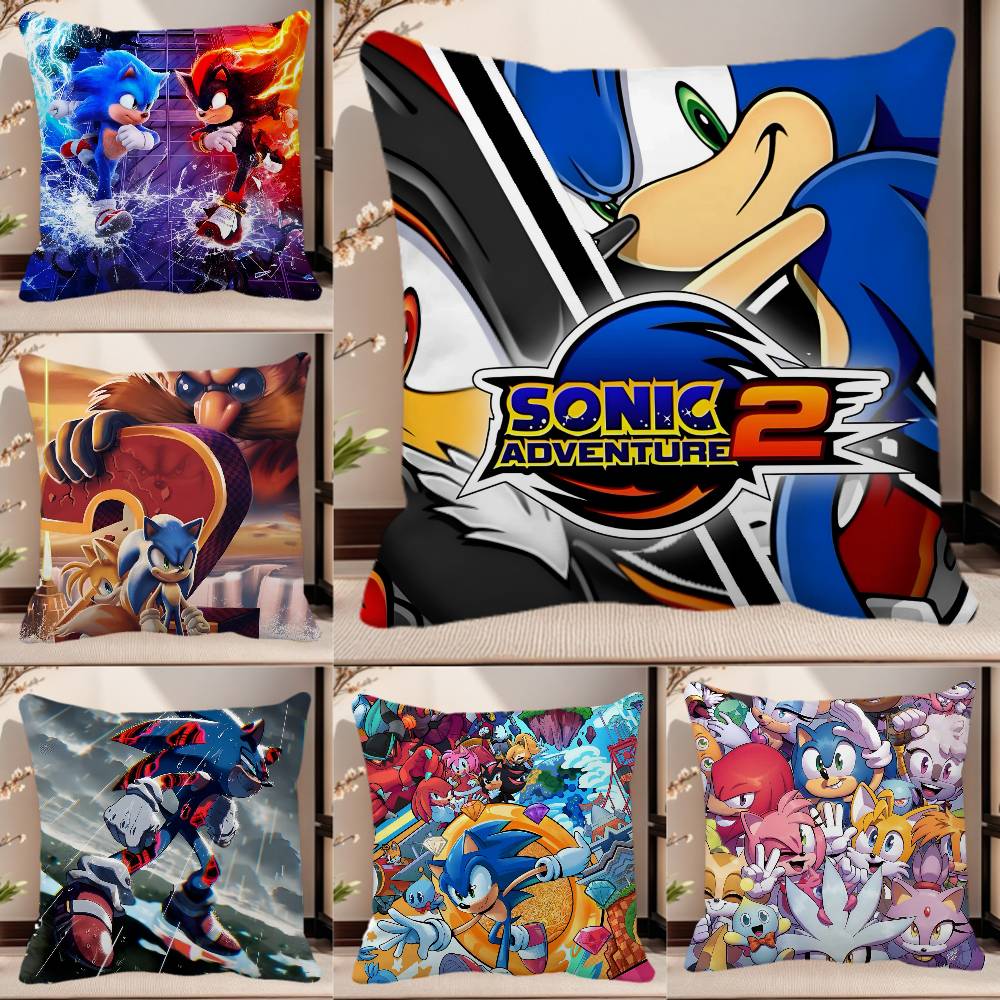 SSonic The HHedgehog Pillow Case Square Pillow Bedroom Sofa Leisure Comfort Cushion Car Home Decoration