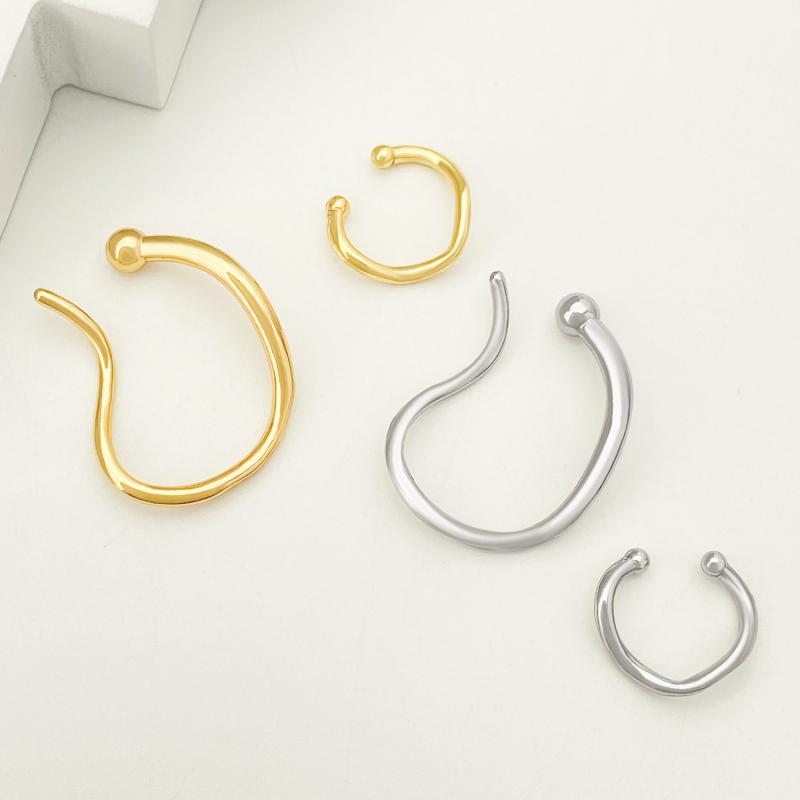 Fake Piercing Earcuff Irregular Ear Cuff Faux Earrings for Women Man Hiphop Vintage Cuffs Earclips Accessories Korean Fashio