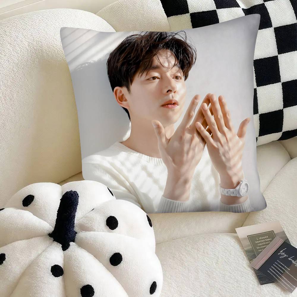 Korean Actor Gong Yoo Pillow Case Fashion Square Pillowcase Bedroom Sofa Room Ins Decoration Leisure