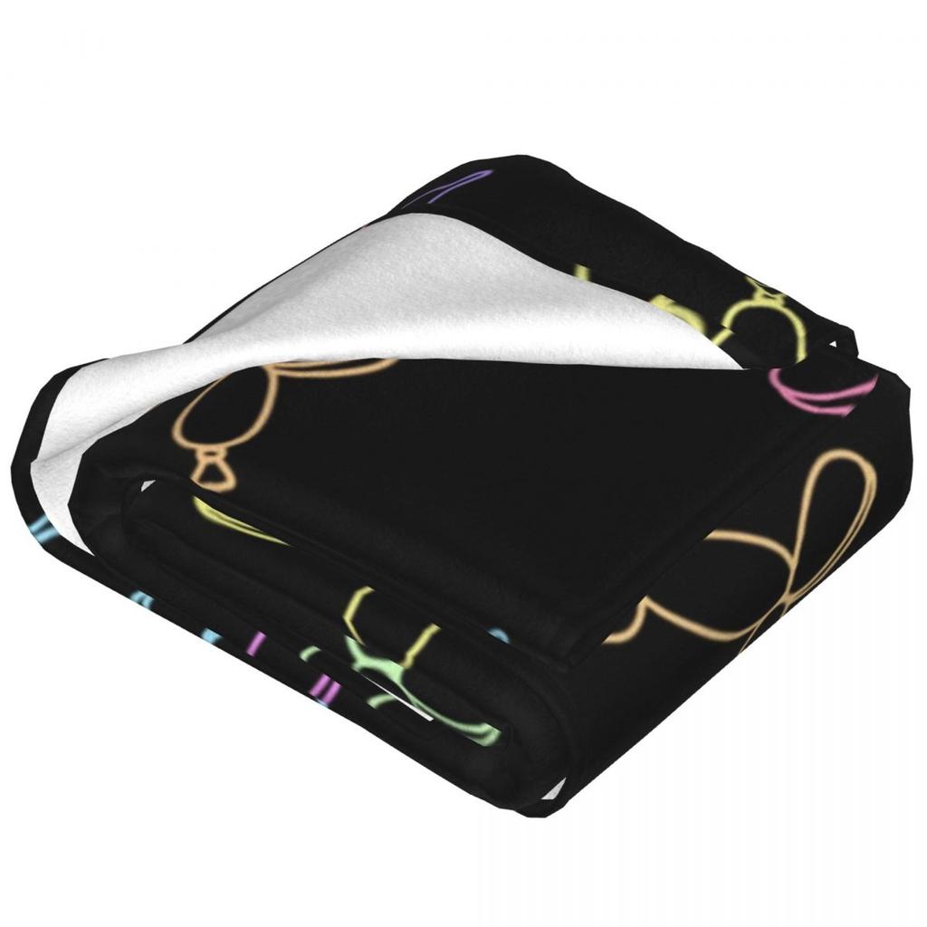 Colorful Balloon Dogs Flannel Blanket Quality Super Soft Bright Throw Blanket Autumn Travelling Couch Bed Graphic Bedspread